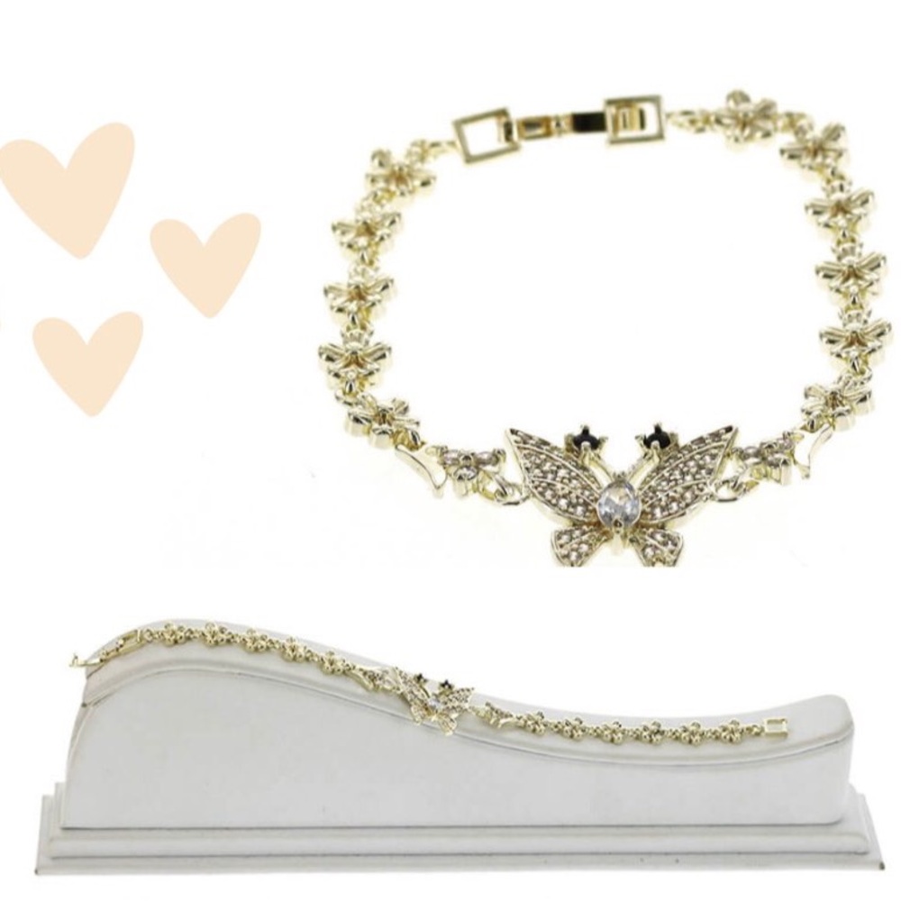 NEW BUTTERFLY GOLD PLATED 14KT BRACELET